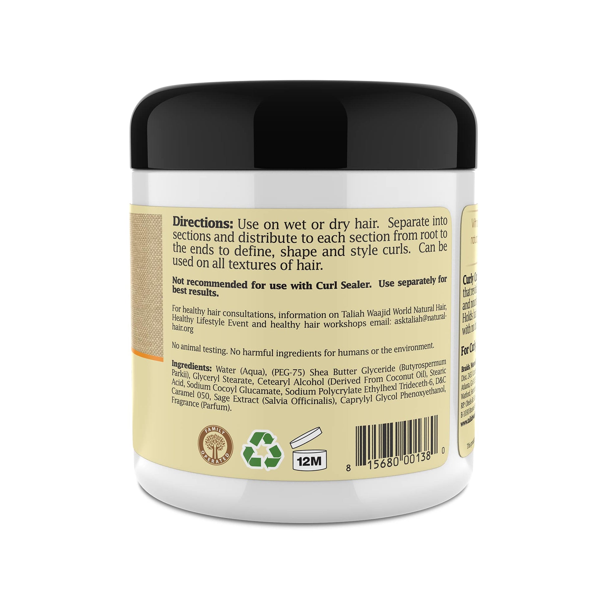 Taliah Waajid Curls, Waves & Naturals Curly Curl Cream 6oz