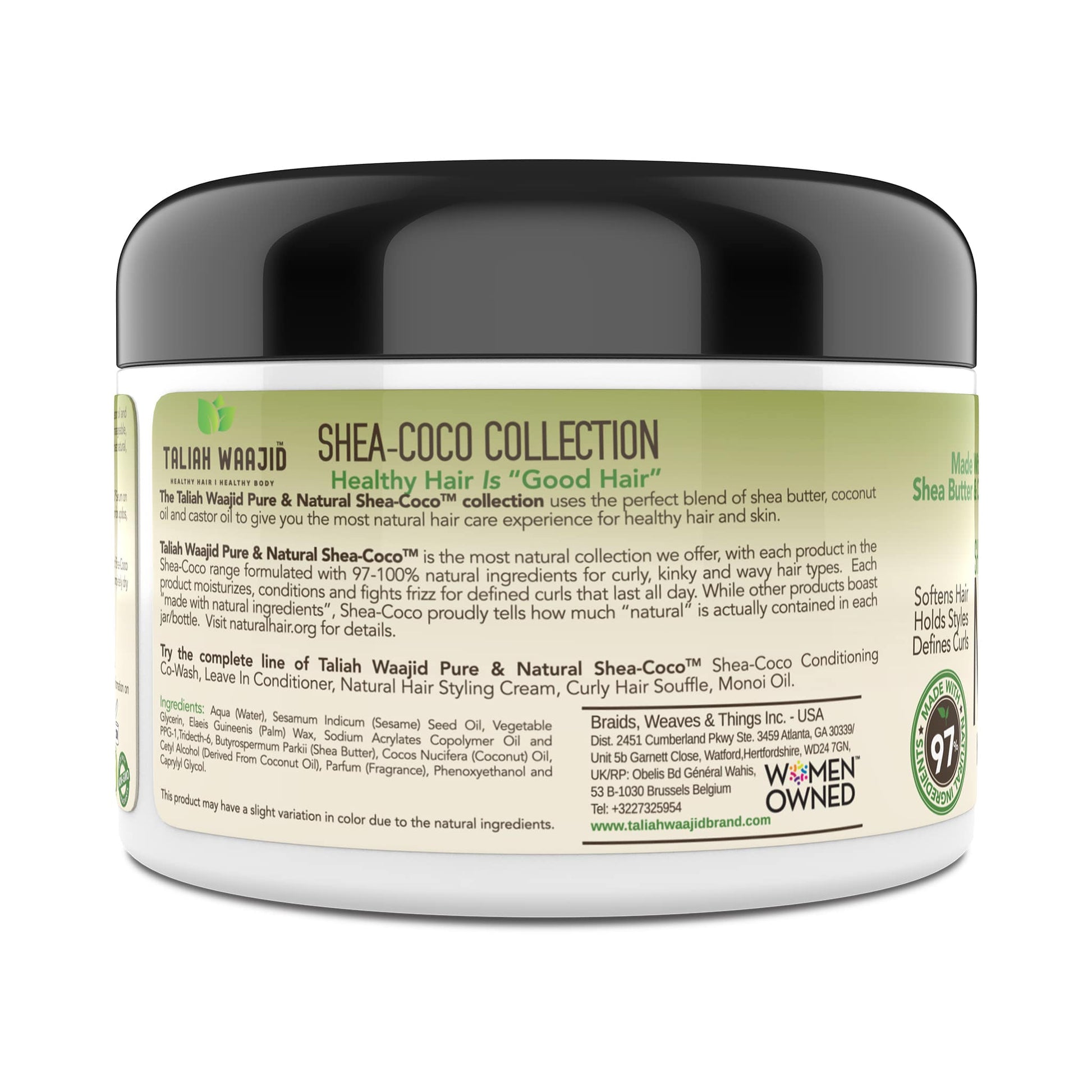 Taliah Waajid Pure & Natural Shea-Coco Natural Hair Style Cream 8oz