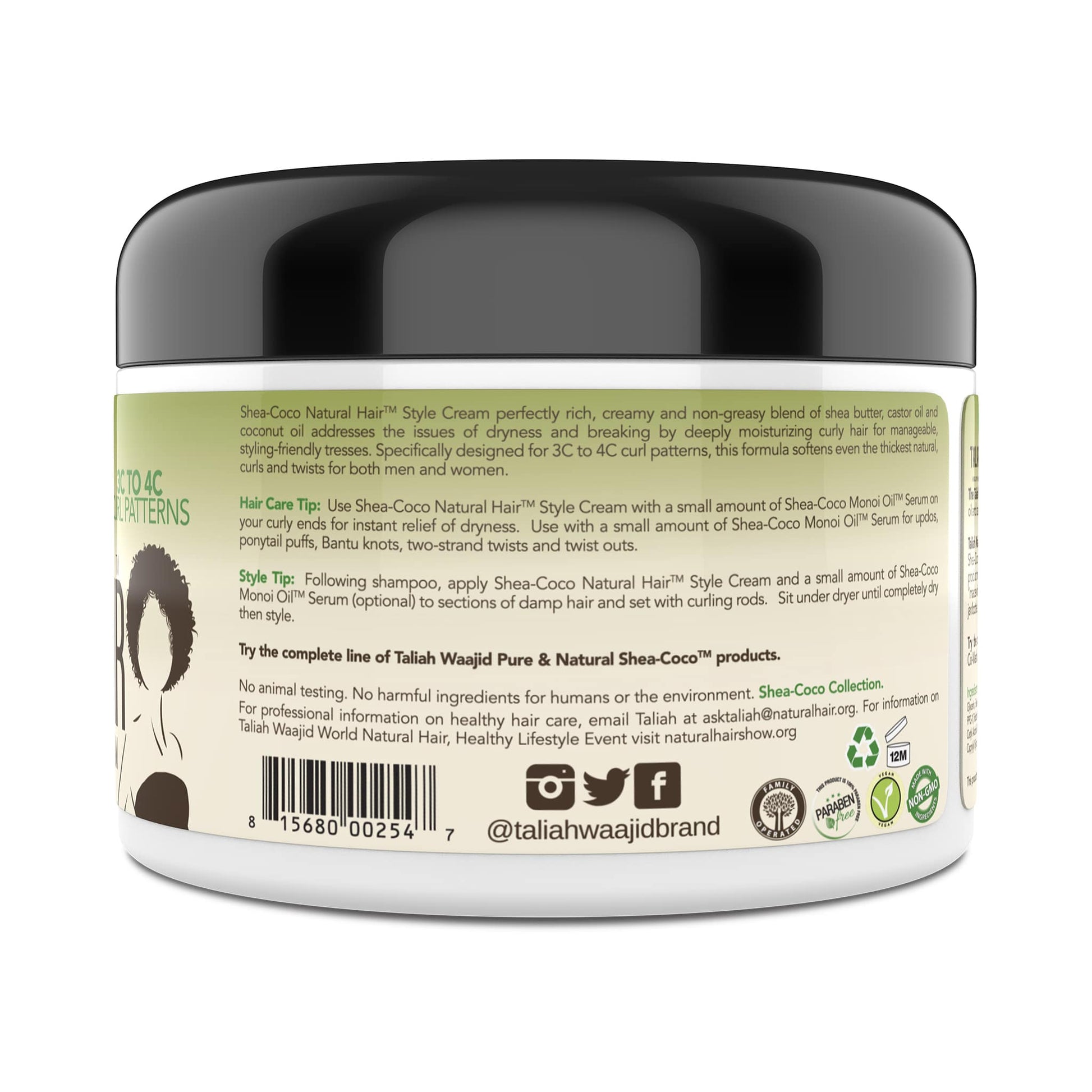 Taliah Waajid Pure & Natural Shea-Coco Natural Hair Style Cream 8oz